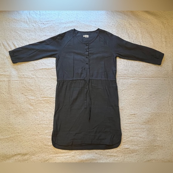 EUC - Bridge & Burn Harper Drawstring Dress in Grey Twill (has pockets!) - Picture 4 of 10